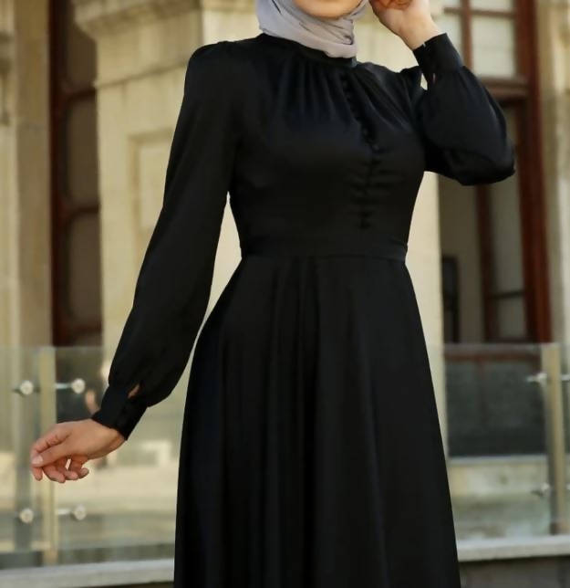Black Marwa Dress maxi a-line