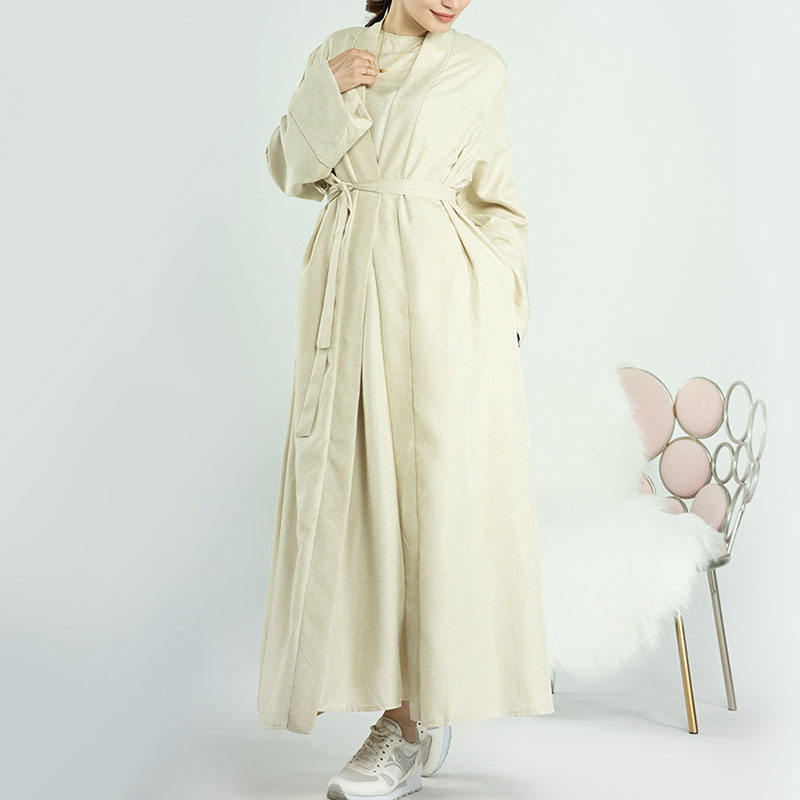 Linen Open Abaya Cardigan