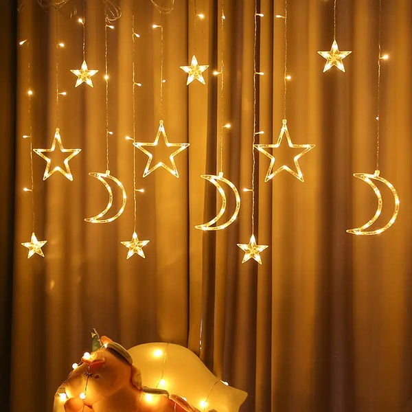 Ramadan & Eid Led Star And Moon String Lights (3.5m)