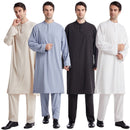 Mens Classic Buttoned Two Piece Kurta Qamis Set