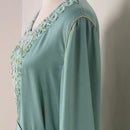 Sahra Satin Floral Bead and Pearl Dress