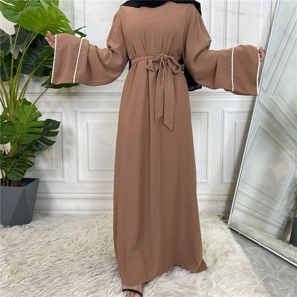 Abaya doublée à manches cloche
