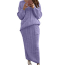 Pullover Sweater and Skirt Knit Set