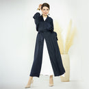 Satin Clasp Front Open Abaya with Side Pockets