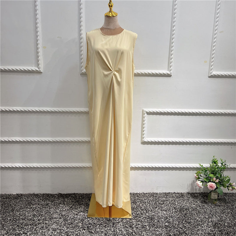 silk inner dress Silk Abaya Inner Slip Dress -Versatile Neutral