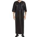 Mens Luxury Satin Embroidered Emirati Thobe
