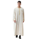 Mens Classic Gold Embroidered Emirati Thobe Jubbah