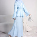 Satin Co-ord Skirt Wrap Tunic & Skirt Set