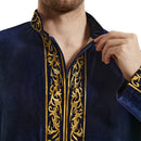 Mens Luxury Velvet Embroidered Thobe