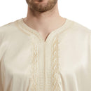 Mens Luxury Satin Embroidered Emirati Thobe