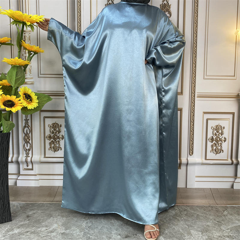 Robe Abaya en Satin à Manches Papillon