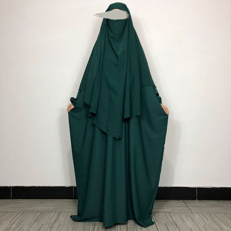 Simple Cuff Jilbab Abaya Khimar Set (2-Piece Set)