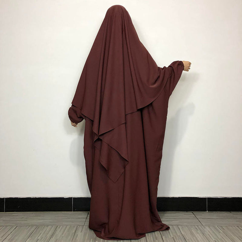 Simple Cuff Jilbab Abaya Khimar Set (2-Piece Set)