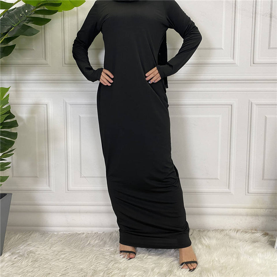 inner slip dress long sleeve Thin Inner Slip Dress