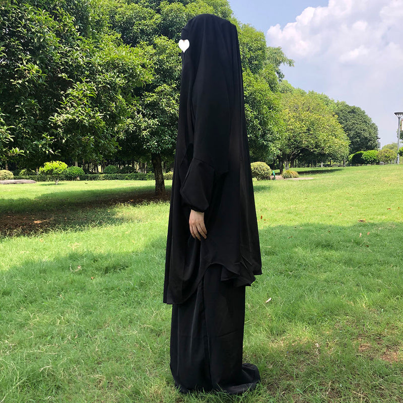 Simple Cuff Jilbab Skirt Set (2-Piece Set)