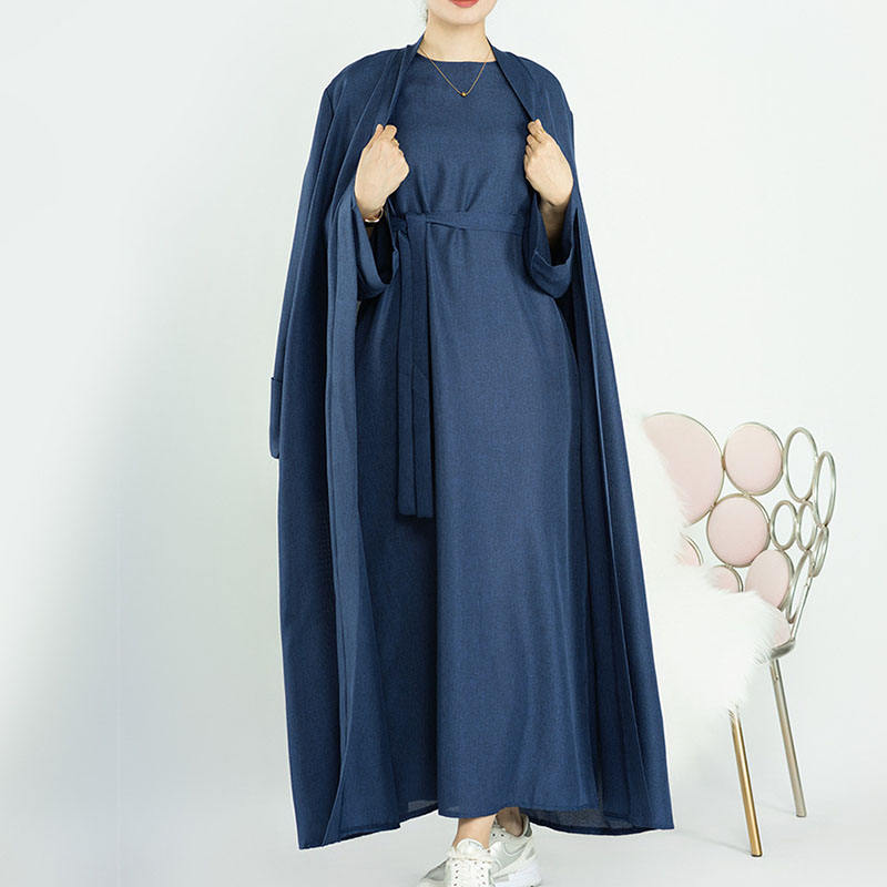 Linen Open Abaya Cardigan