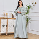 Sahra Satin Floral Bead and Pearl Dress