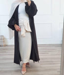 Sharjah Puff Sleeve Satin Open Abaya