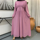 Mirna Pleated Chiffon Button Dress