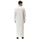 Mens Classic Gold Embroidered Emirati Thobe Jubbah