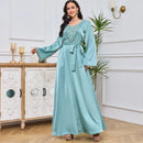 Sahra Satin Floral Bead and Pearl Dress