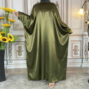 Butterfly Sleeve Satin Abaya Dress