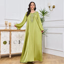 Sahra Satin Floral Bead and Pearl Dress