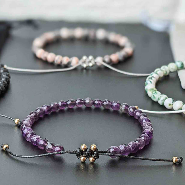Aspire Tasbih Women's Bracele with 33 Amethyst Gemstone Beads