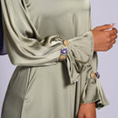 Warda Diamond Cuff Satin Maxi Dress