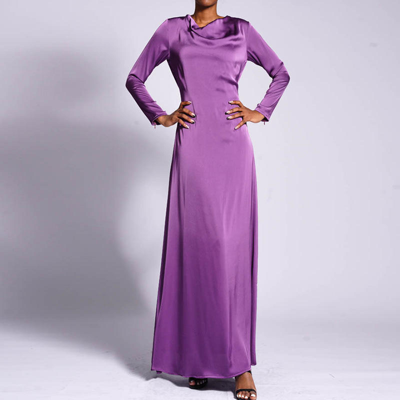 Zahra Satin Long Sleeve Maxi Slip Dress Zahra Satin Long Sleeve Maxi Slip Dress