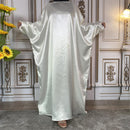 Butterfly Sleeve Satin Abaya Dress