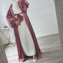 Sharjah Puff Sleeve Satin Open Abaya