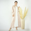 Satin Clasp Front Open Abaya with Side Pockets