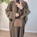 Sparkly Winter Open Abaya Maxi Jacket