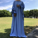 Butterfly Frill Cuff Crepe Maxi Abaya Dress