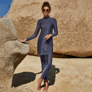 Fitted Assymetrical Burkini Swim Suit (2-Piece Set)