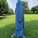 Simple Cuff Jilbab Skirt Set (2-Piece Set)