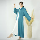 Satin Clasp Front Open Abaya with Side Pockets