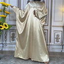 Butterfly Sleeve Satin Abaya Dress