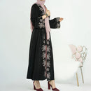 Embroidered Floral Open Front Abaya