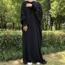 Butterfly Frill Cuff Crepe Maxi Abaya Dress