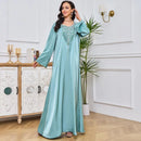 Sahra Satin Floral Bead and Pearl Dress