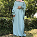 Butterfly Frill Cuff Crepe Maxi Abaya Dress