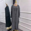 Tulip Waist Wrap Dress Set (3 -Piece Set)