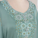 Sahra Satin Floral Bead and Pearl Dress