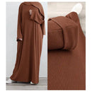 Fall Oversized Ribbed Wool Maxi Abaya Dress