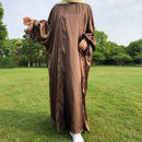 Tanya Tie Cuff Sleeve Open Abaya Set (2-Piece Set)