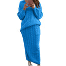 Pullover Sweater and Skirt Knit Set