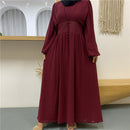 Mirna Pleated Chiffon Button Dress