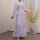 Lila Prairie Chiffon Maxi Dress